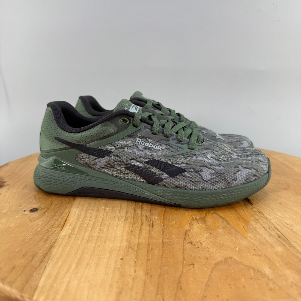 Mens 6 / Womens 7.5 - Reebok Nano X5 Breakaway Green Camo Training Gym Sneakers
